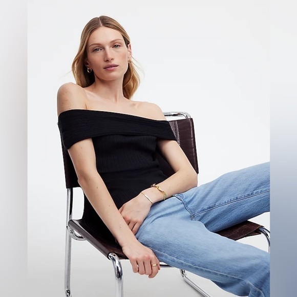 Madewell Ribbed Off-the-Shoulder Top size small - Picture 1 of 5